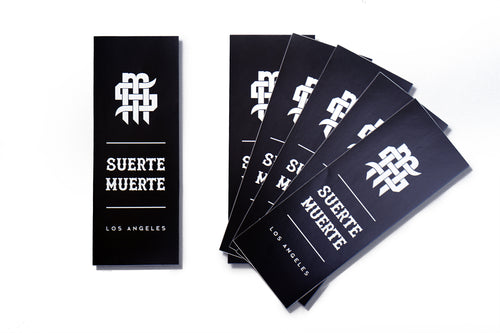 Suerte Muerte Logo (Black) Sticker
