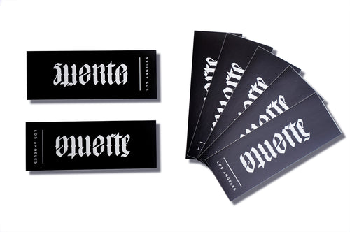 Suerte Muerte Ambigram (Black) Sticker